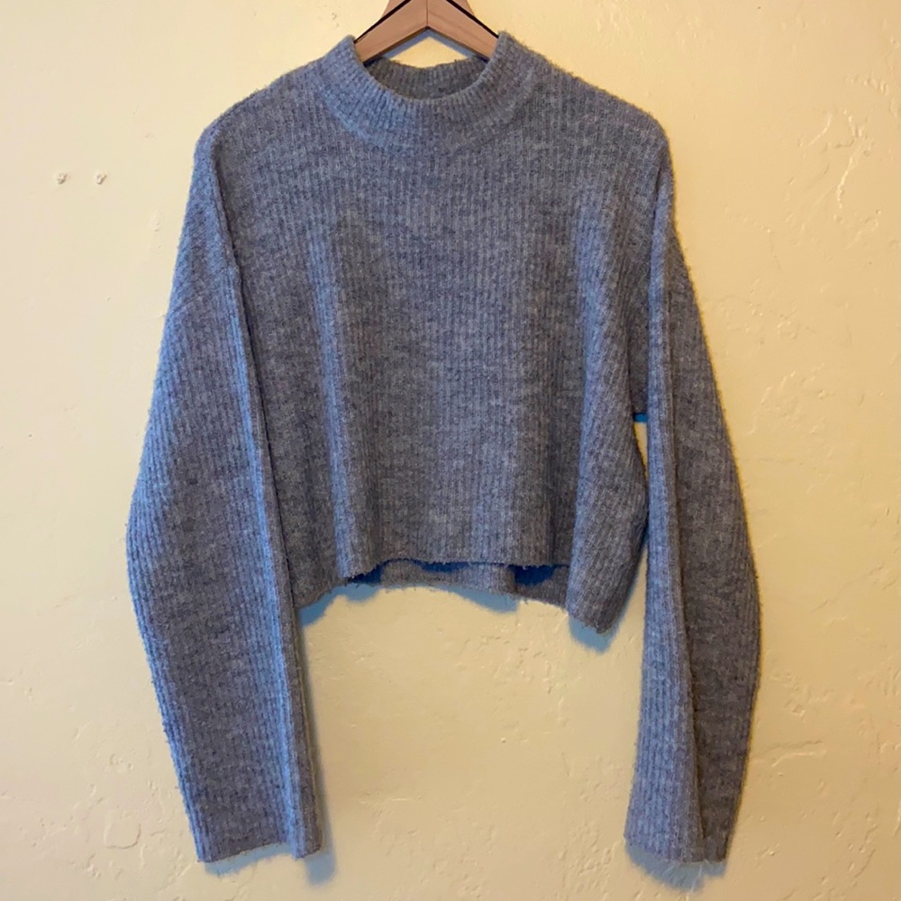 Cropped Oversized Long Sleeve Sweater